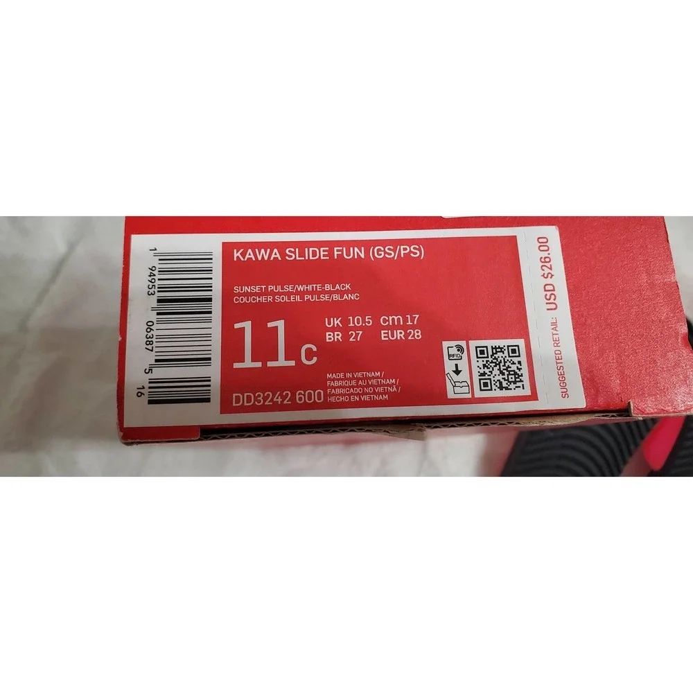 Nike Kawa slide fun size 11 bubble gum pink New In Box